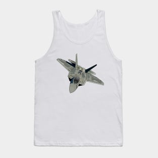 Fighter aircraft cartoon illustration Tank Top